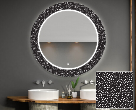Espelho Decorativo Redondo Com Iluminação Led Para Casa De Banho - Dotts #1