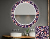 Espelho Decorativo Redondo Com Iluminação Led Para Casa De Banho - Elegant Flowers