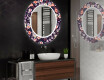 Espelho Decorativo Redondo Com Iluminação Led Para Casa De Banho - Elegant Flowers #2