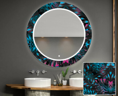 Espelho Decorativo Redondo Com Iluminação Led Para Casa De Banho - Fluo Tropic #1