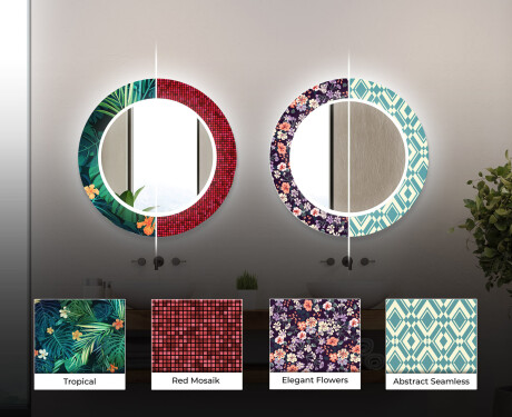 Espelho Decorativo Redondo Com Iluminação Led Para Casa De Banho - Fluo Tropic #6