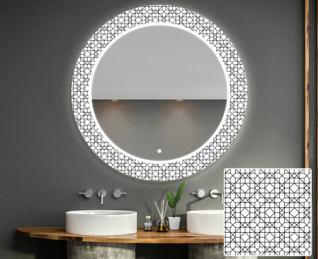 Espelho Decorativo Redondo Com Iluminação Led Para Casa De Banho - Industrial #1