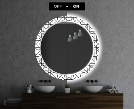 Espelho Decorativo Redondo Com Iluminação Led Para Casa De Banho - Industrial #7