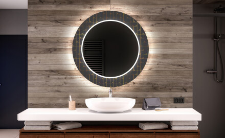 Espelho Decorativo Redondo Com Iluminação Led Para Casa De Banho - Microcircuit
