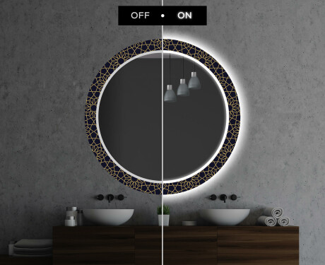 Espelho Decorativo Redondo Com Iluminação Led Para Casa De Banho - Ornament #7