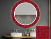 Espelho Decorativo Redondo Com Iluminação Led Para Casa De Banho - Red Mosaic