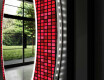 Espelho Decorativo Redondo Com Iluminação Led Para Casa De Banho - Red Mosaic #11
