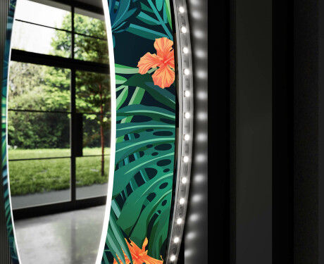 Espelho Decorativo Redondo Com Iluminação Led Para Casa De Banho - Tropical #11
