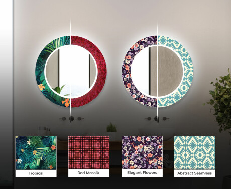 Espelho Decorativo Redondo Com Iluminação Led Para Casa De Banho - Tropical #6