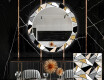 Espelho Decorativo Redondo Com Iluminação LED Para Sala De Jantar - Marble Pattern #1