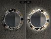 Espelho Decorativo Redondo Com Iluminação LED Para Sala De Jantar - Marble Pattern #7