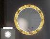 Espelho Decorativo Redondo Com Iluminação LED Para O Corredor - Gold Triangles #4