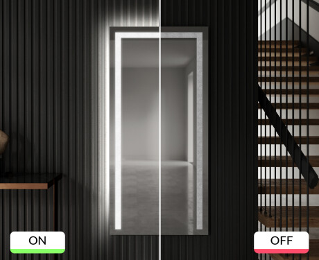 Vertical espelho com iluminação LED L11 para casa de banho #7