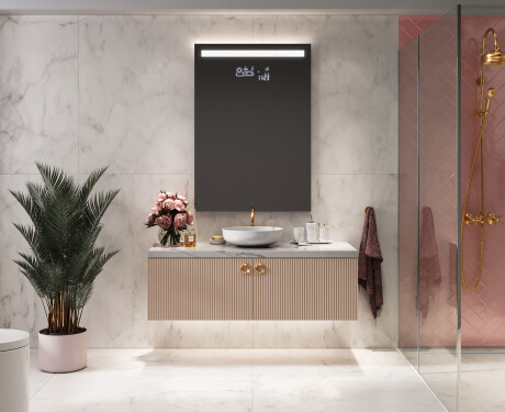 Vertical espelho com iluminação LED L12 para casa de banho #4