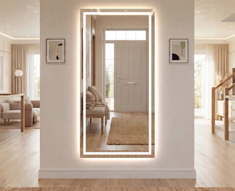 Vertical espelho com iluminação LED L15 para casa de banho