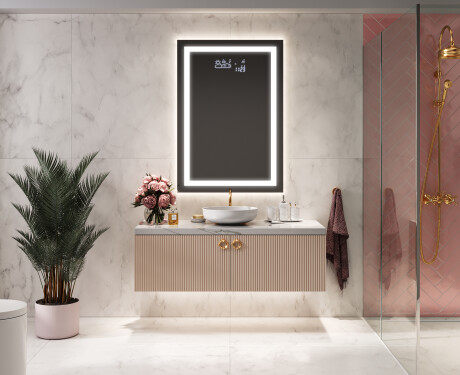 Vertical espelho com iluminação LED L15 para casa de banho #4