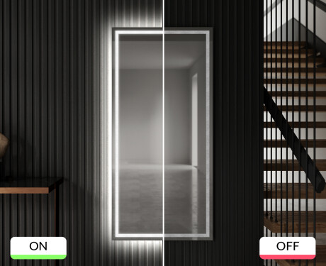 Vertical espelho com iluminação LED L49 para casa de banho #7