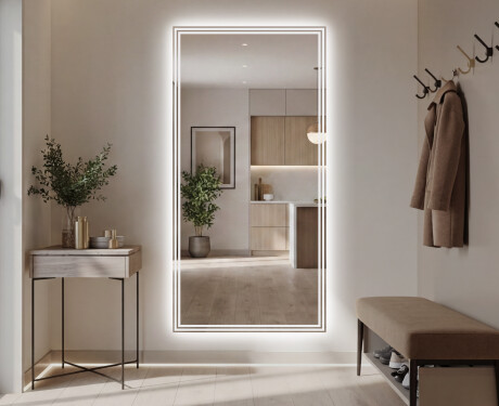 Vertical espelho com iluminação LED L57 para casa de banho