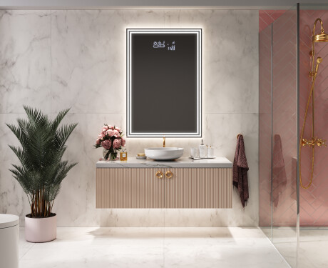 Vertical espelho com iluminação LED L57 para casa de banho #4