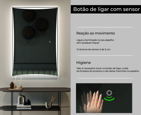 Vertical espelho com iluminação LED L77 para casa de banho #6