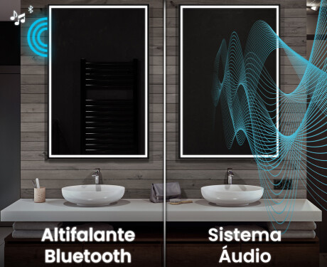 Vertical espelho com iluminação LED L49 para casa de banho #7