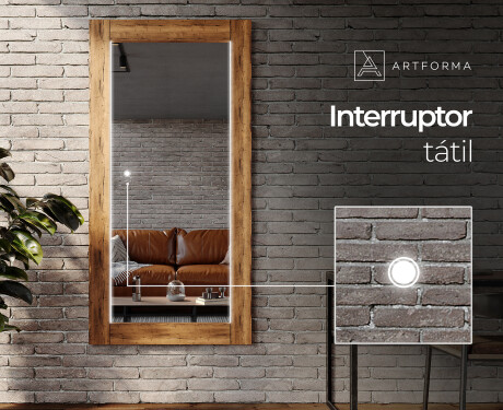 Vertical espelho com moldura em carvalho e iluminação LED L225 #5