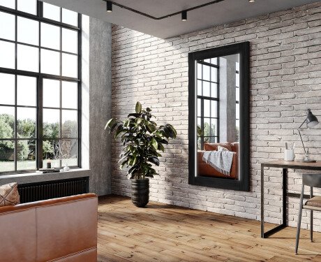 Vertical espelho com moldura em carvalho e iluminação LED L225 #8