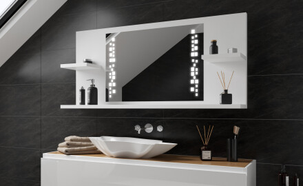 Espelho Com Iluminação E Prateleiras LED L38