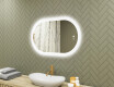 Espelho de banheiro iluminado, bicolor, interruptor touch, tapete aquecedor