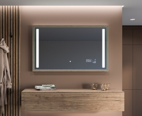 Espelho de casa de banho rectangular LED com moldura - FrameLine L02 #12