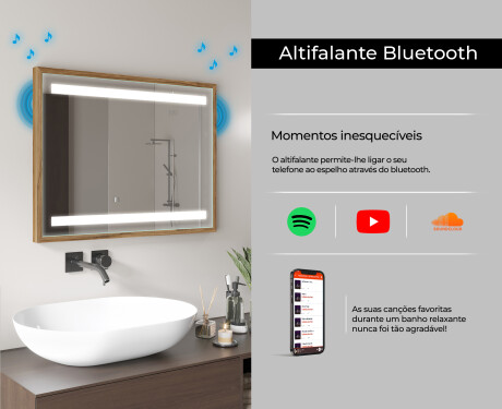 Espelho de casa de banho rectangular LED com moldura - FrameLine L09 #11