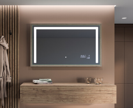 Espelho de casa de banho rectangular LED com moldura - FrameLine L11 #12