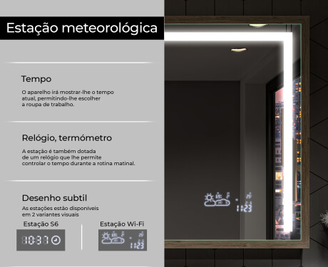 Espelho de casa de banho rectangular LED com moldura - FrameLine L11 #8