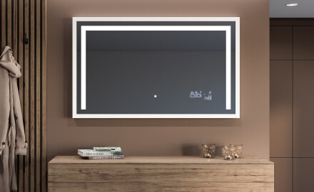 Espelho de casa de banho rectangular LED com moldura - FrameLine L11