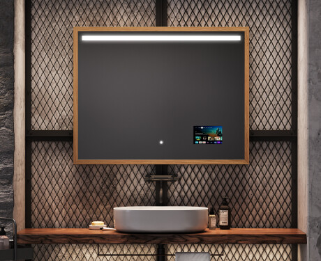 Espelho de casa de banho rectangular LED com moldura - FrameLine L124