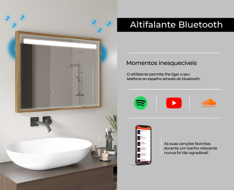 Espelho de casa de banho rectangular LED com moldura - FrameLine L124 #11