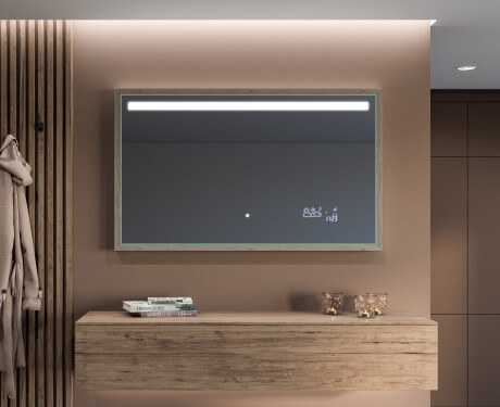 Espelho de casa de banho rectangular LED com moldura - FrameLine L124 #12