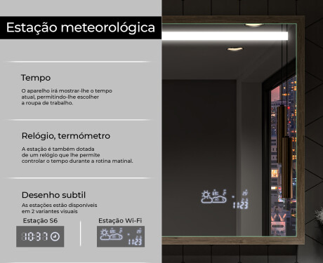 Espelho de casa de banho rectangular LED com moldura - FrameLine L124 #8