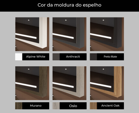 Espelho de casa de banho rectangular LED com moldura - FrameLine L23 #2