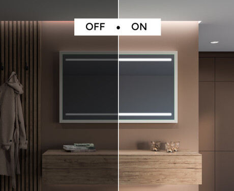 Espelho de casa de banho rectangular LED com moldura - FrameLine L23 #5