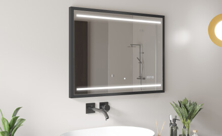Espelho de casa de banho rectangular LED com moldura - FrameLine L23