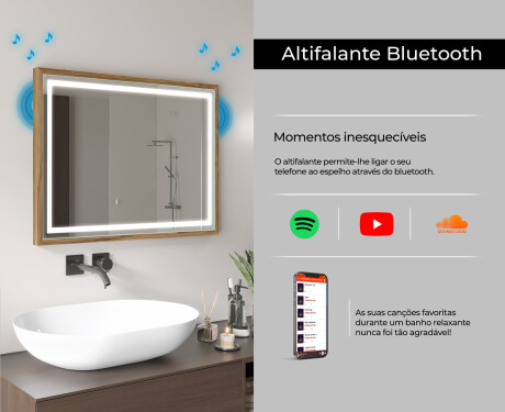 Espelho de casa de banho rectangular LED com moldura - FrameLine L49 #11