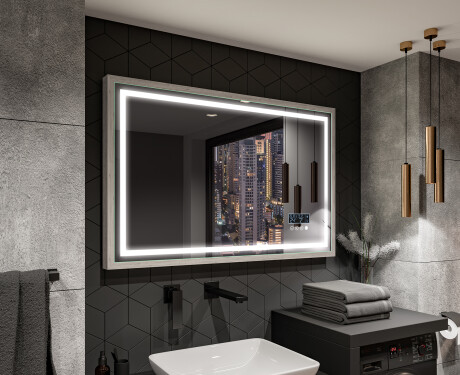 Espelho de casa de banho rectangular LED com moldura - FrameLine L49 #12