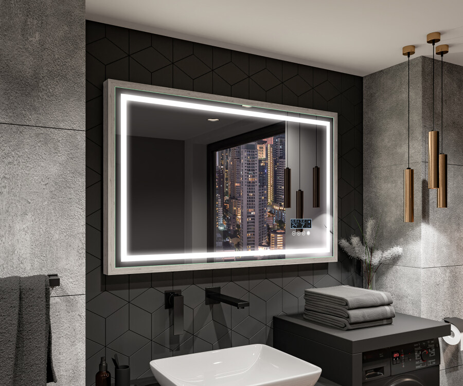 Espelho de Casa de Banho Retangular com Luz LED - FRAME