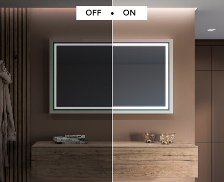 Espelho de casa de banho rectangular LED com moldura - FrameLine L49 #5