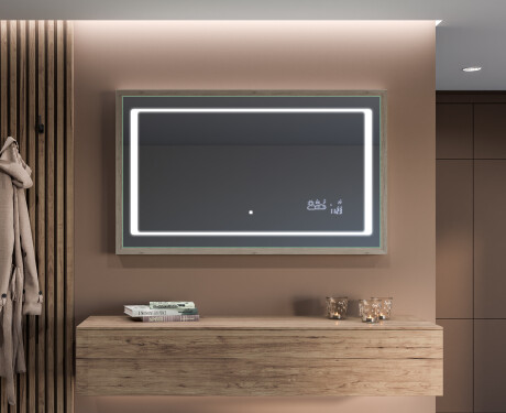 Espelho de casa de banho rectangular LED com moldura - FrameLine L61 #12