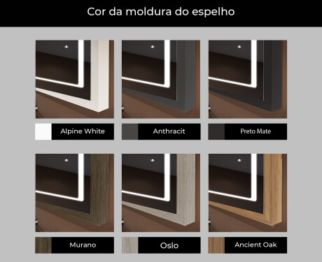 Espelho de casa de banho rectangular LED com moldura - FrameLine L61 #2
