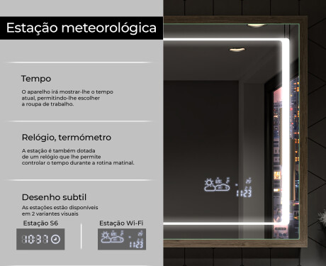 Espelho de casa de banho rectangular LED com moldura - FrameLine L61 #8