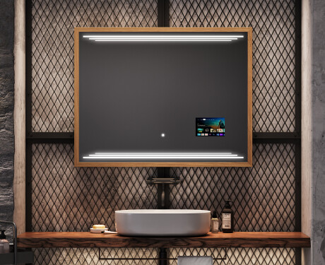 Espelho de casa de banho rectangular LED com moldura - FrameLine L75 #1