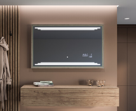 Espelho de casa de banho rectangular LED com moldura - FrameLine L75 #12